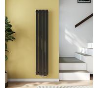 EMKE Radiateur plat Radiateur design Panneau de chauffage Vertical Monocouche Raccord central 160x30cm 501W Noir sans thermoplongeur