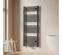 EMKE Radiateur sèche-serviettes de bain 50x120 cm 541 watts anthracite Radiateur de salle de bain raccord central sans thermoplongeur