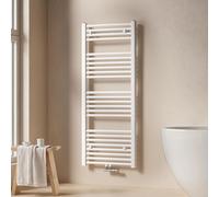 EMKE Radiateur sèche-serviettes de bain 50x120cm 513 watts blanc Radiateur de salle de bain raccord central sans thermoplongeur