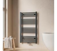 EMKE Radiateur sèche-serviettes de bain 60x100cm 498 watts anthracite Radiateur de salle de bain raccord central sans thermoplongeur