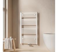 EMKE Radiateur sèche-serviettes de bain 60x100cm 498 watts blanc Radiateur de salle de bain raccord central sans thermoplongeur