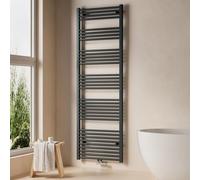 EMKE Radiateur sèche-serviettes de bain Radiateur 60x180cm 860 watts de puissance Anthracite raccord central Chauffage sans thermoplongeur