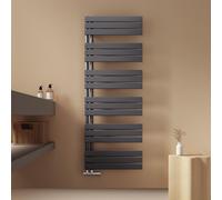 EMKE Radiateur sèche-serviettes Radiateur à panneaux pour salle de bains Raccordement latéral Montage mural Eau chaude 1599 x 600 mm Anthracite sans thermoplongeur