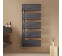 EMKE Radiateur sèche-serviettes Radiateur à panneaux pour salle de bains Raccordement latéral Montage mural Eau chaude 1320 x 600 mm Anthracite sans thermoplongeur