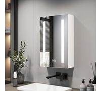 EMKE rmoires de Salle de Bain avec Miroir LED 40 x 60 cm, Simple Porte