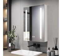 EMKE rmoires de Salle de Bain avec Miroir LED 50 x 70 cm, Simple Porte