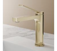 EMKE Robinet de salle de bain champagne-or 195x173x46mm, laiton, cartouche céramique, robinet de salle de bain, mitigeur de lavabo, mitigeur de lavabo