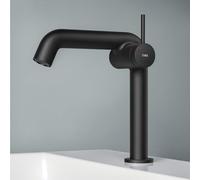 EMKE Robinet de salle de bain noir mat, 222 x 200 x 76 mm, en laiton, cartouche en céramique, robinet de salle de bain, robinet avec aérateur, mitigeur de lavabo, installation facile