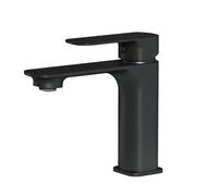 EMKE Robinet de Salle de Bain Noir Mat, Mitigeur en Laiton avec Cartouche Céramique et Aérateur, Installation Facile, 166x152x45 mm, Robinet de Lavabo Durable, Économie d'Eau