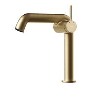 EMKE Robinet de Salle de Bain Or Champagne, Mitigeur Monocommande en Laiton, Cartouche Céramique, 222 x 200 x 76 mm, Installation Facile,Économie d'Eau，Robinet de Lavabo
