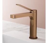 EMKE Robinet de salle de bain or rose 195x173x46mm, laiton, cartouche céramique, robinet de salle de bain, mitigeur de lavabo, mitigeur de lavabo