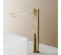 EMKE Robinet salle de bain or champagne 335x233x46mm, laiton, cartouche céramique, robinet salle de bain, mitigeur lavabo, mitigeur lavabo