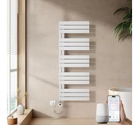 EMKE Seche Serviette Electrique 1320 x 500 mm,Blanc,WiFi,800 W | Porte-Serviettes Chauffant avec WiFi Thermostat, Chauffe Serviette Salle de Bain,Sèche Serviette électrique