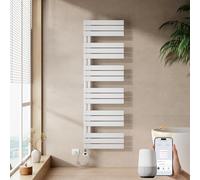 EMKE Seche Serviette Electrique 1599 x 500 mm, Blanc, WiFi, 1000 W | Porte-Serviettes Chauffant avec WiFi Thermostat, Chauffe Serviette Salle de Bain,Sèche Serviette électrique