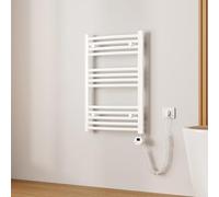 EMKE Seche Serviette Electrique, 75 x 50 cm Blanc 300 W | Chauffe Serviette Salle de Bain avec WiFi Thermostat,Sèche Serviette électrique,Porte-Serviettes Chauffant