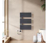 EMKE Seche Serviette Electrique 762 x 500 mm,Anthracite,WiFi,400 W | Porte-Serviettes Chauffant avec WiFi Thermostat, Chauffe Serviette Salle de Bain,Sèche Serviette électrique