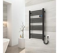 EMKE Seche serviette electrique 96 x 54 cm,500 W, Radiateur salle de bain avec Contrôleur d'affichage numérique, droit Sèche-serviettes électrique (Noir)