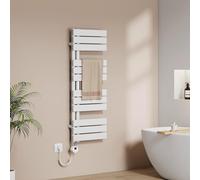 EMKE Seche Serviette Electrique avec WiFi Thermostat,1041x400 mm, Blanc | Sèche-Serviettes Électrique,400W,Porte-Serviettes Électrique,Radiateur Seche Serviette Salle de Bain Mural