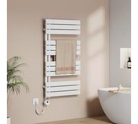 EMKE Seche Serviette Electrique avec WiFi Thermostat,1041x600 mm, Blanc | Sèche-Serviettes Électrique,600W,Porte-Serviettes Électrique,Radiateur Seche Serviette Salle de Bain Mural
