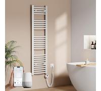 EMKE Seche Serviette Electrique avec WiFi Thermostat, 140 x 40 cm Blanc | Chauffe Serviette Salle de Bain ,Sèche Serviette électrique,Porte-Serviettes Chauffant,500 W