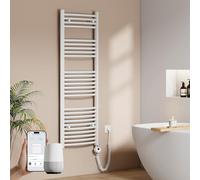 EMKE Seche Serviette Electrique avec WiFi Thermostat, 140 x 50 cm Blanc | Chauffe Serviette Salle de Bain ,Sèche Serviette électrique,Porte-Serviettes Chauffant,600 W