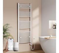 EMKE Seche Serviette Electrique avec WiFi Thermostat, 140x60 cm Blanc | Chauffe Serviette Salle de Bain ,Sèche Serviette électrique,Porte-Serviettes Chauffant,600 W