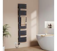 EMKE Seche Serviette Electrique avec WiFi Thermostat,1599x400mm, Sèche-Serviettes Électrique,800W Anthracite,Porte-Serviettes Électrique,Radiateur Seche Serviette Salle de Bain Mural