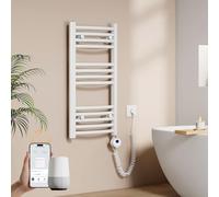 EMKE Seche Serviette Electrique avec WiFi Thermostat, 75 x 40 cm Blanc | Chauffe Serviette Salle de Bain ,Sèche Serviette électrique,Porte-Serviettes Chauffant,250 W