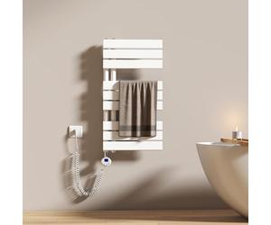 EMKE Seche Serviette Electrique avec WiFi Thermostat, 76x40 cm, Blanc | Sèche-Serviettes Électrique,Fonction Mémoire,Différents Modes,400 Watts,Installation Facile
