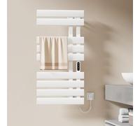 EMKE Sèche-Serviettes Électrique, 1000x500mm, 320W, Blanc, Côté Droit | Chauffant Électrique,Écran Tactile, Porte-Serviettes Chauffant électrique Contrôle Wi-FI, Fonction Minuteur