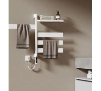 EMKE Sèche-serviettes électrique avec porte-serviettes pivotant et tablette, Thermostat WiFi,vocale, Minuterie, 76x45x14 cm, Blanc
