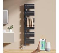 EMKE Sèche-Serviettes Électrique avec WiFi Thermostat 160 x 40 cm 800 Watts Anthracite, Sèche-Serviettes Électrique avec Résistance Électrique Inclus avec Minuterie