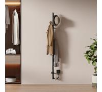 EMKE Sèche-Serviettes Électrique Connecté WiFi,1500 x 125 mm,Noir | Porte-Serviettes Chauffant Vertical Design Arbre 100W Basse Consommation, Chauffage Sec Fibre de Carbone, Écran LED Tactile