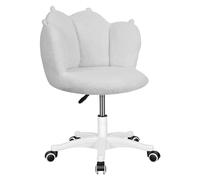 emlovosy Tabouret de Maquillage Pivotant avec Dossier Patte de Chat, Réglable en Hauteur & Rotation 360°, sans Accoudoirs, Confort Doux pour Maquillage, Salon de Beauté ou Chambre, Capacité 113 kg