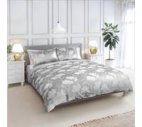 Emma Barclay Blossom Parure de lit en Jacquard argenté pour lit Super King Size