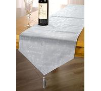 Emma Barclay Chemin de Table « Merry Christmas » en Argent - 33 x 183 cm