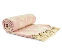 Emma Barclay Couvre-lit en Coton recy vec Motif cœur Rose pâle 178 x 254 cm