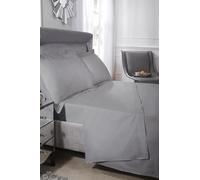 Emma Barclay Drap Plat de Luxe en Coton égyptien 200 Fils/cm² - Argenté - pour lit Double