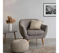Emma Barclay Housse de Coussin en Coton recy hevrons Crème Naturelle
