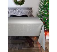 Emma Barclay Nappe de Noël rectangulaire Lavable en Machine - Rouge avec Motif Flocon de Neige argenté - 91 x 91 cm