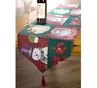 Emma Barclay Tapisserie de Noël - Chemin de Table décoratif en Lin pour Table de Petite, Moyenne ou Grande - 33 x 183 cm