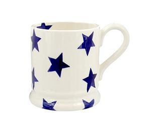 Emma Bridgewater Mug Céramique 300ml - Grande Tasse Personnalisée, Idée Cadeau pour Homme et Femme, Collègue de Travail - Original Peint à la Main pour Café, Thé, Cappuccino - Étoiles Bleues