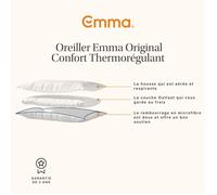 EMMA Oreiller Original Confort thermorégulant respirant hypoallergénique et lavable - 60 x 60 cm