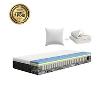 EMMA Pack Hybride 90x200 + Matelas Mémoire de Forme + Ressorts + Oreiller Emma Original Confort +
