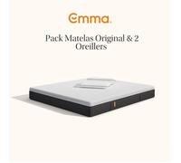 EMMA | Pack Matelas Emma Original 140x190 + 2 Oreillers Emma Original Adapt | Mémoire de Forme + Ressorts | MEILLEUR CHOIX Emma