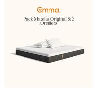 EMMA | Pack Matelas Emma Original+ 180x200 + 2 Oreillers Emma Original Confort Elite 70x40 | Mémoire de Forme + Ressorts