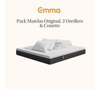 EMMA | Pack Matelas Emma Original+ 200x200 + 2 Oreillers Emma Original Confort Elite + Couette Été Emma