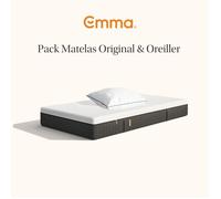EMMA Pack Matelas Emma Original+ 90x200 + Oreiller Emma Original Confort Elite 70x40 + Mémoire + Ressorts