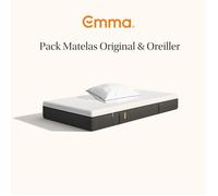 Pack Matelas Original+ 90x200 + Oreiller Emma Original Confort | Mémoire de Forme + Ressorts | Housse Plus Respirante