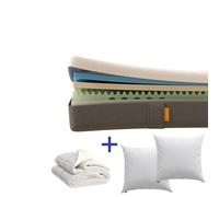 EMMA Pack Matelas Emma Original Classic 160x200 + 2 Oreillers Emma Original Confort + Couette Printemps & Automne Emma Matelas Mémoire de Forme